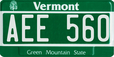 VT license plate AEE560