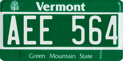 VT license plate AEE564