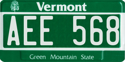 VT license plate AEE568