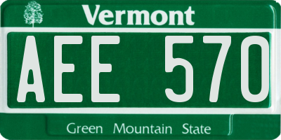 VT license plate AEE570