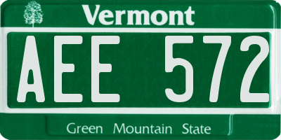 VT license plate AEE572