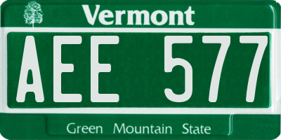 VT license plate AEE577