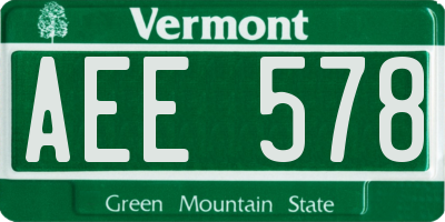 VT license plate AEE578