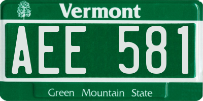 VT license plate AEE581