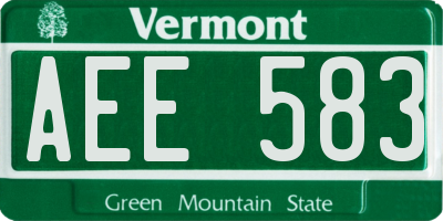 VT license plate AEE583
