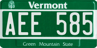 VT license plate AEE585
