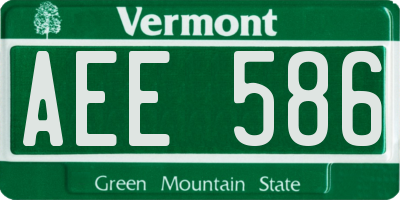 VT license plate AEE586