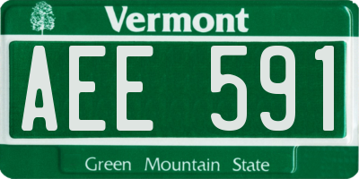 VT license plate AEE591