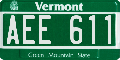 VT license plate AEE611