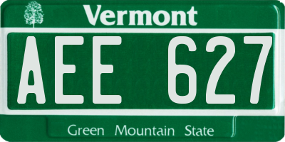 VT license plate AEE627