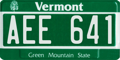VT license plate AEE641