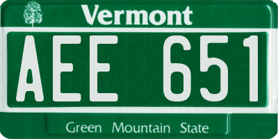VT license plate AEE651
