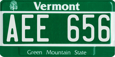 VT license plate AEE656