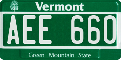 VT license plate AEE660