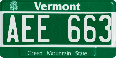 VT license plate AEE663