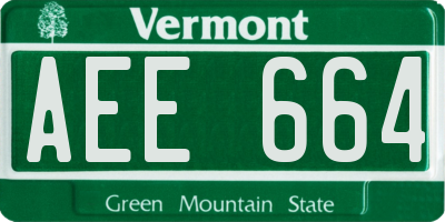 VT license plate AEE664