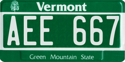 VT license plate AEE667