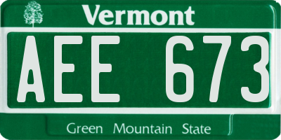 VT license plate AEE673