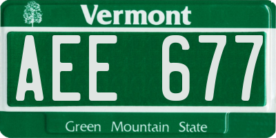 VT license plate AEE677