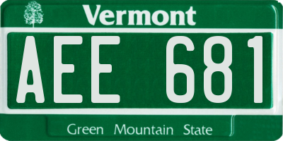 VT license plate AEE681