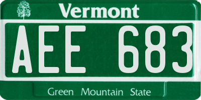 VT license plate AEE683