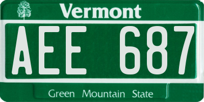 VT license plate AEE687