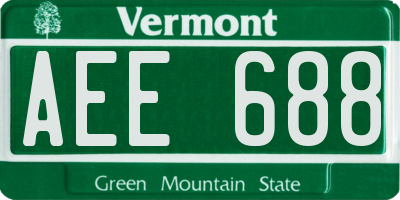 VT license plate AEE688
