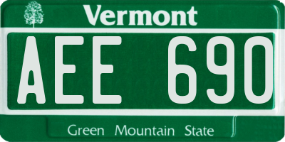VT license plate AEE690