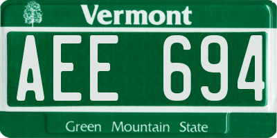 VT license plate AEE694