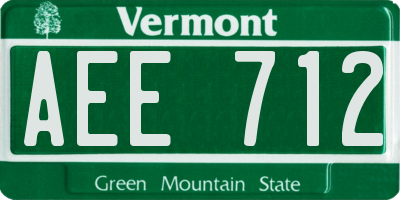 VT license plate AEE712