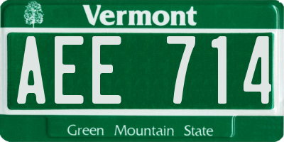 VT license plate AEE714