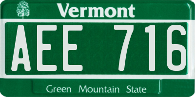 VT license plate AEE716