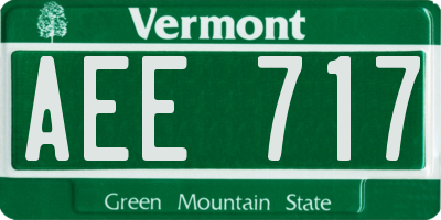 VT license plate AEE717