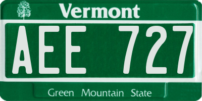 VT license plate AEE727