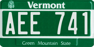VT license plate AEE741