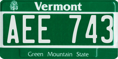 VT license plate AEE743
