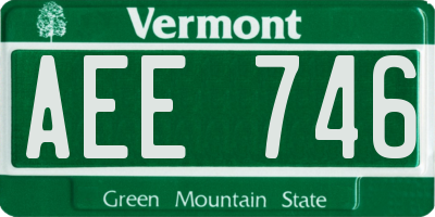 VT license plate AEE746