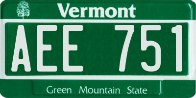 VT license plate AEE751