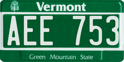 VT license plate AEE753