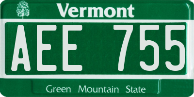VT license plate AEE755