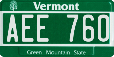 VT license plate AEE760