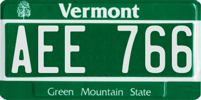 VT license plate AEE766