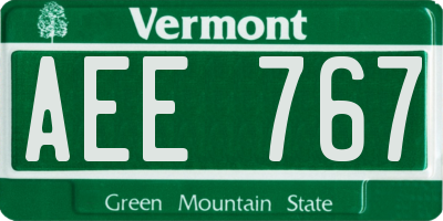 VT license plate AEE767