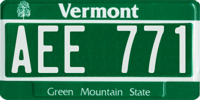VT license plate AEE771