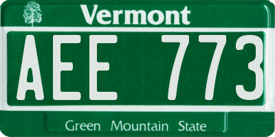 VT license plate AEE773