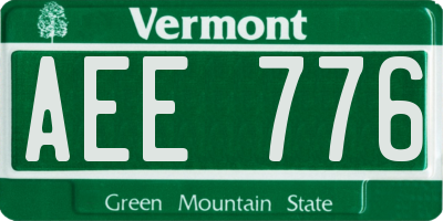 VT license plate AEE776