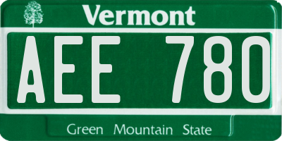 VT license plate AEE780