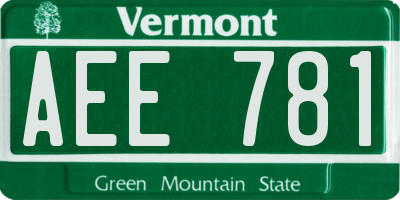 VT license plate AEE781