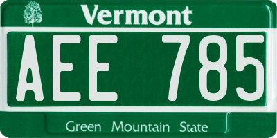 VT license plate AEE785