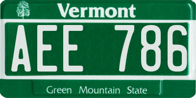 VT license plate AEE786